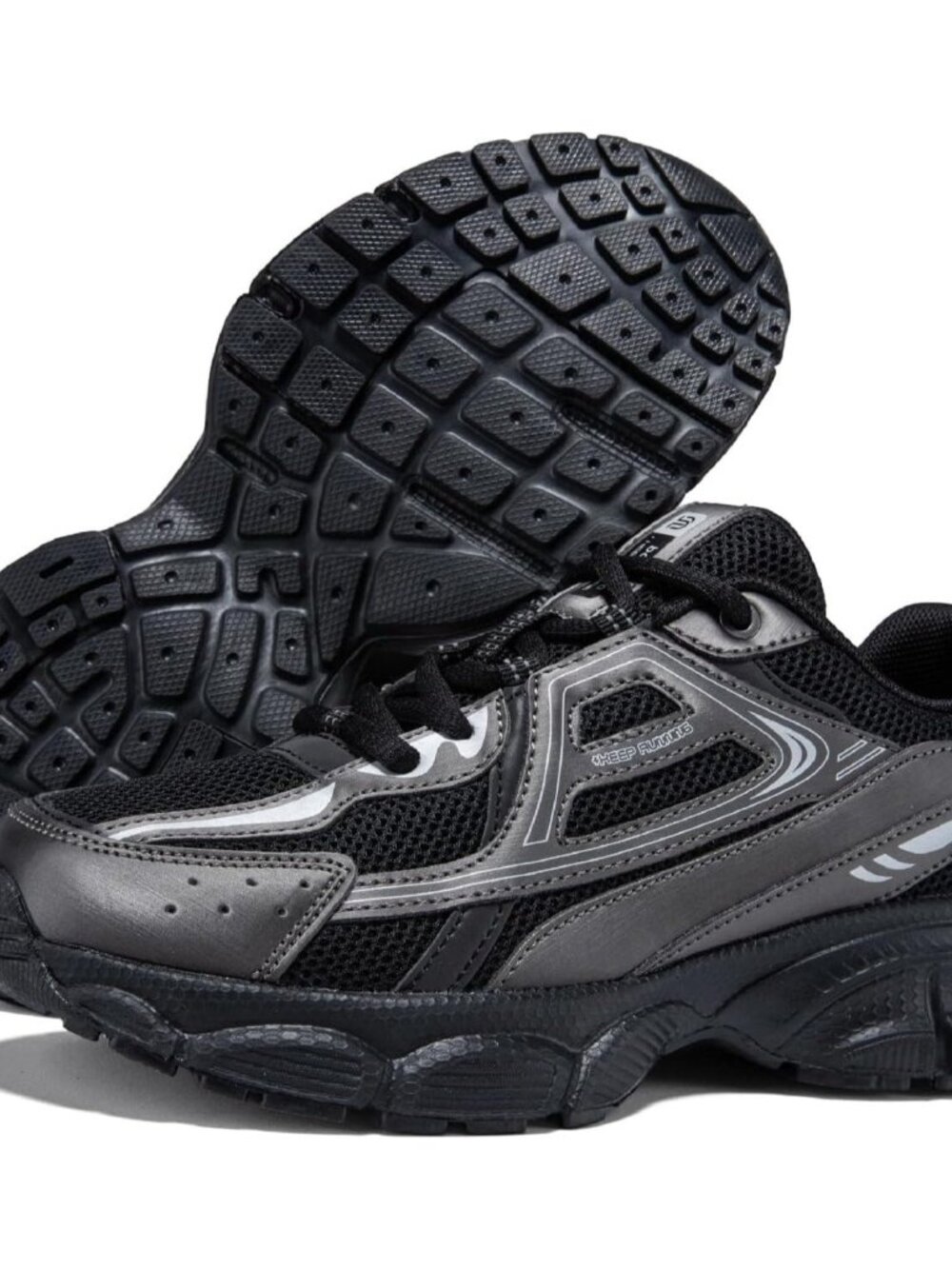 Women's Black Chunky Fashion Sneakers Casual Sports Shoes Mesh Athletic - Picture 6 of 6